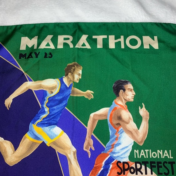 NWT Rare Hand Made 100% Silk Polo Ralph Lauren Marathon Sport Pocket Square - Picture 4 of 9